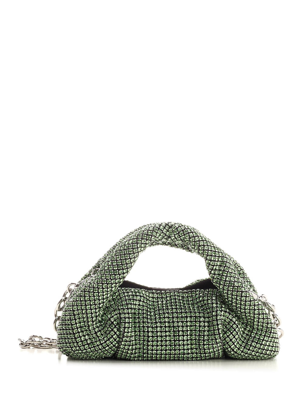 Stuart Weitzman The Moda Mini Shine Crystal Top-handle Bag In Green