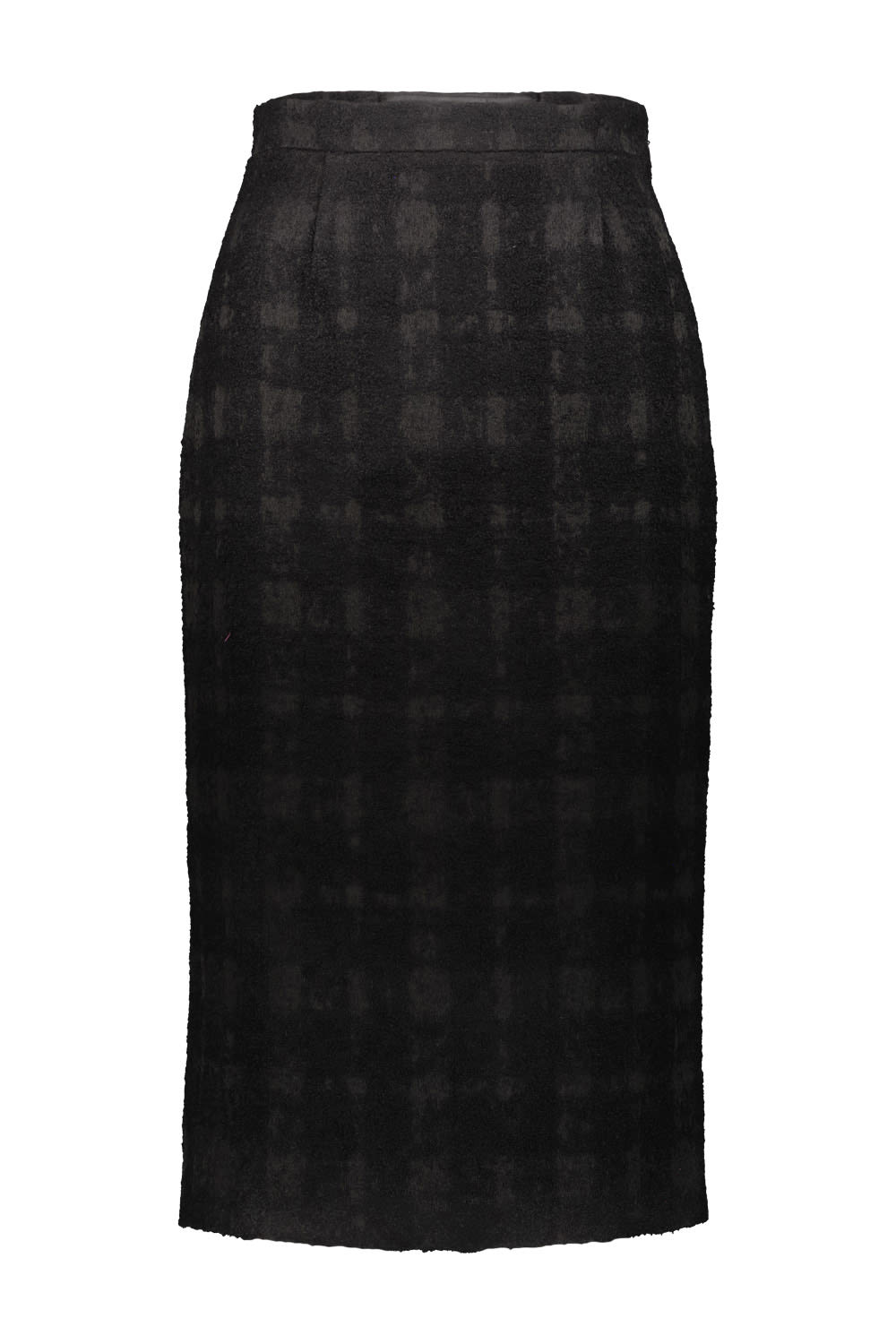 Pencil Skirt In Solid Check Boucle