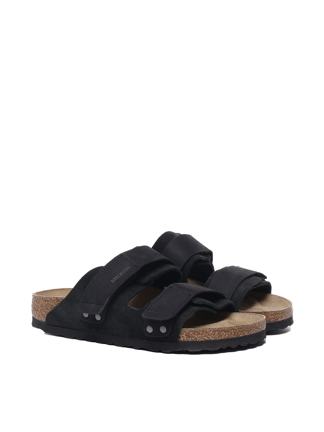 Shop Birkenstock Uji Sandals In Black Oiled Leather