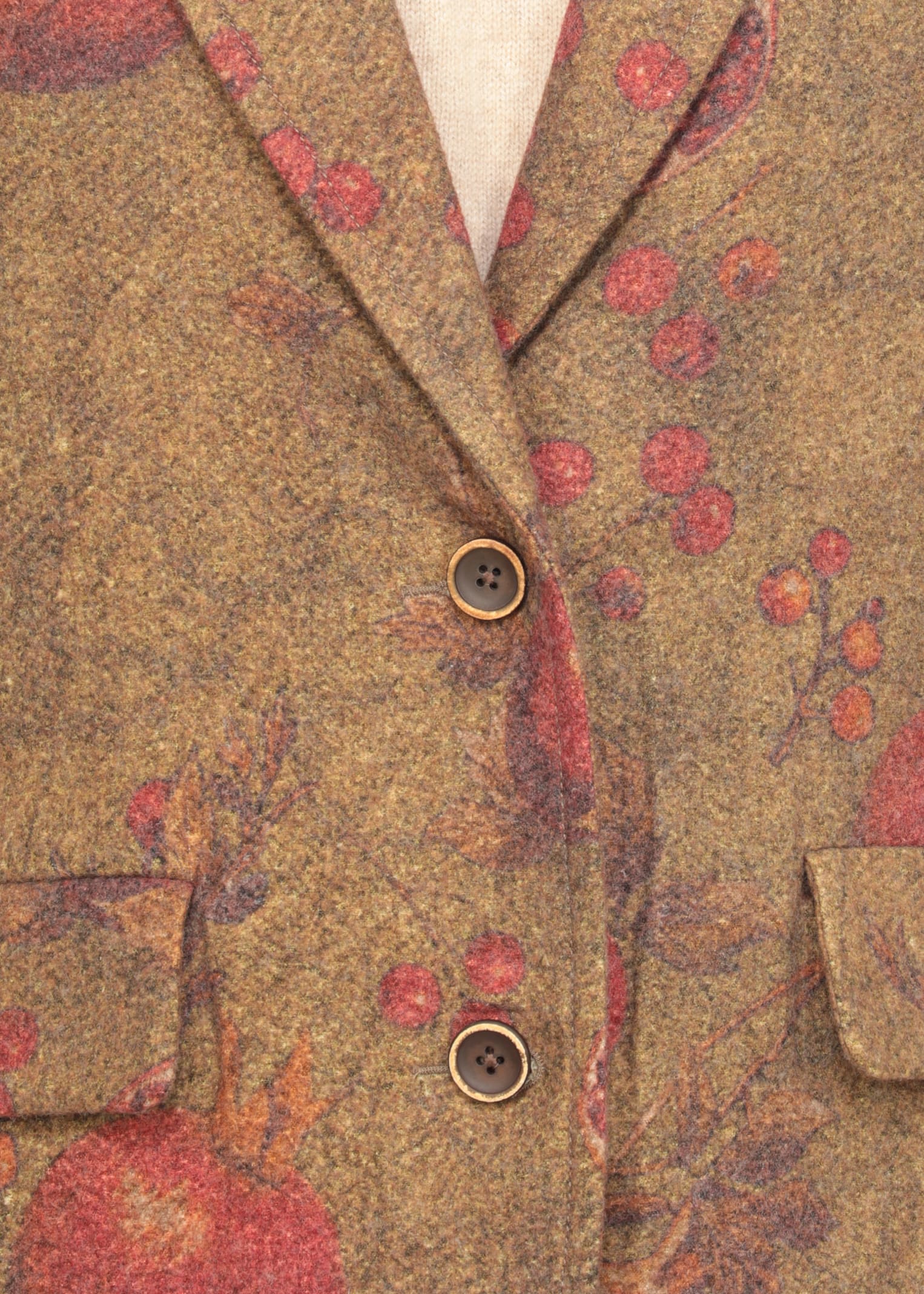 Uma Wang Floral Pattern Blazer Long Sleeves In Green