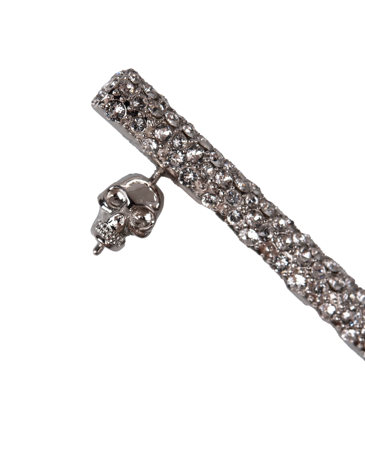 ALEXANDER MCQUEEN PALLADIUM CROSS-BAR EARRINGS