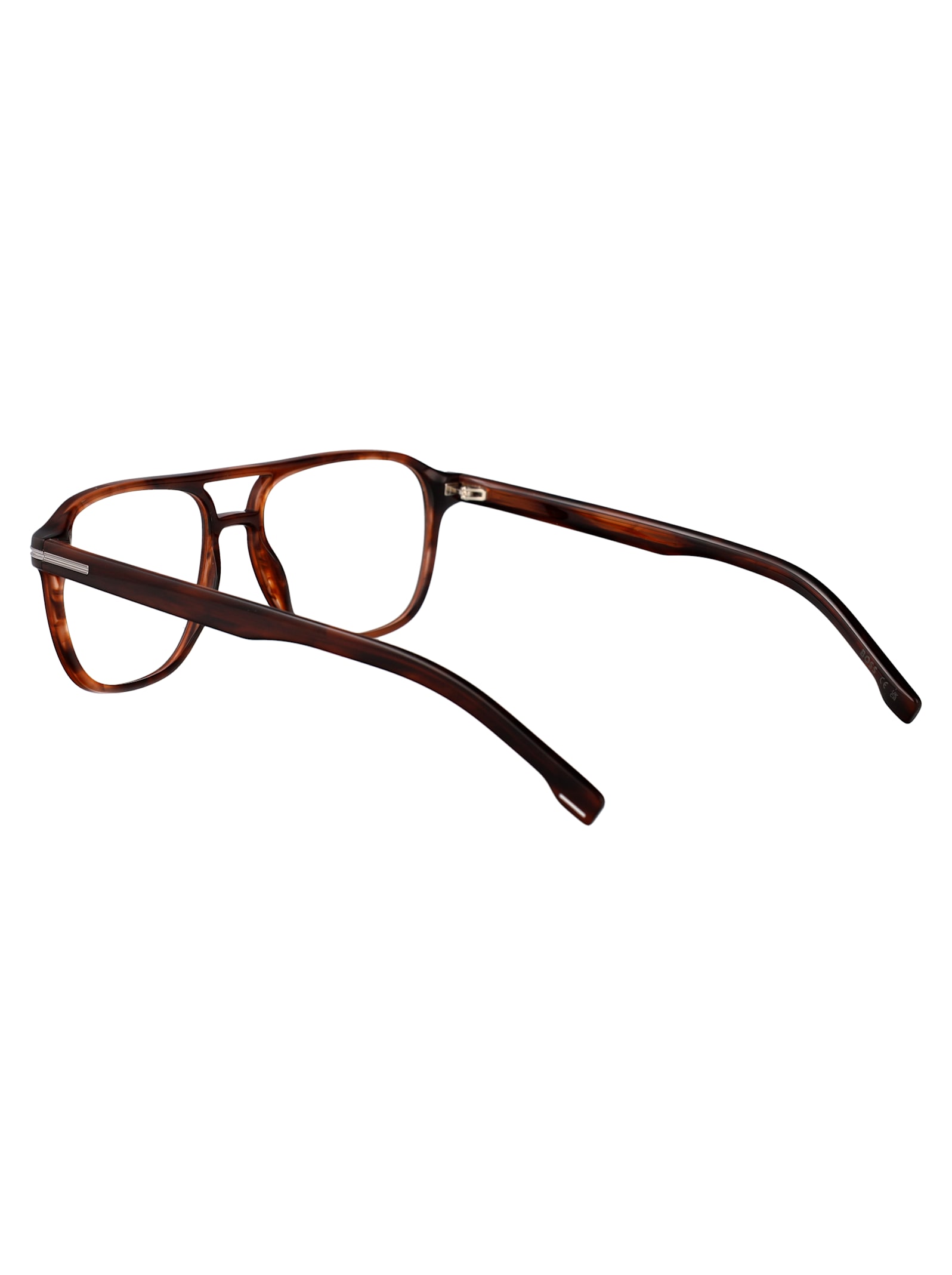Hugo Boss Boss Brown Horn Acetate Glasses In Brown
