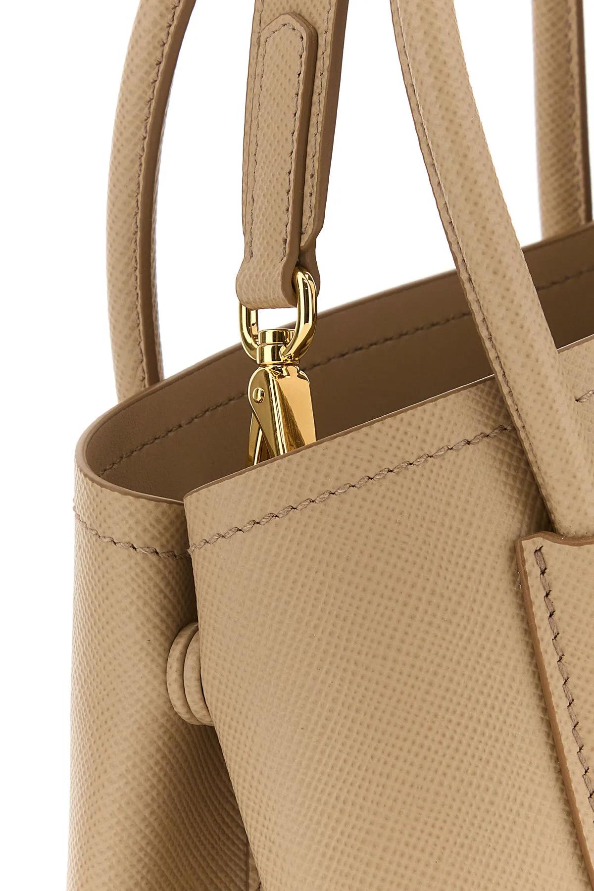 Shop Prada Sand Leather Handbag