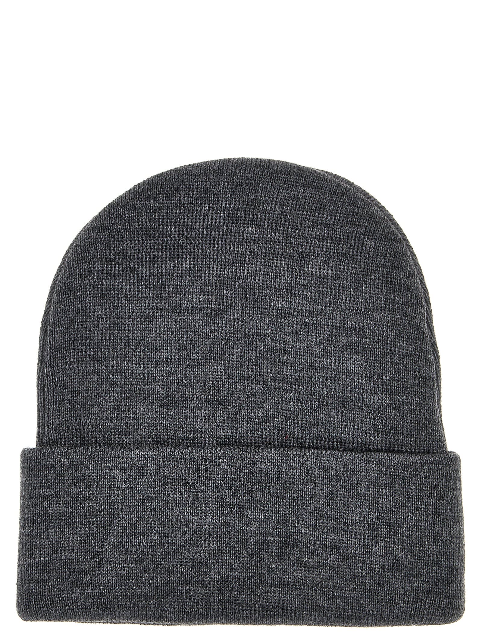 Shop Gucci Logo Embroidery Beanie In Gray