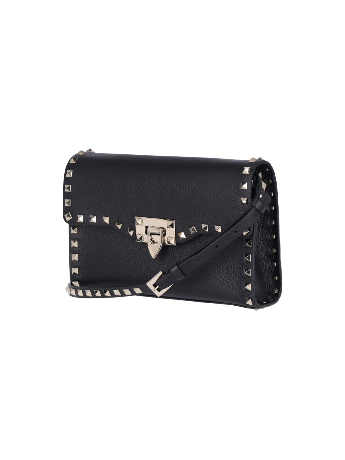 Shop Valentino Small Crossbody Bag Rockstud In Black