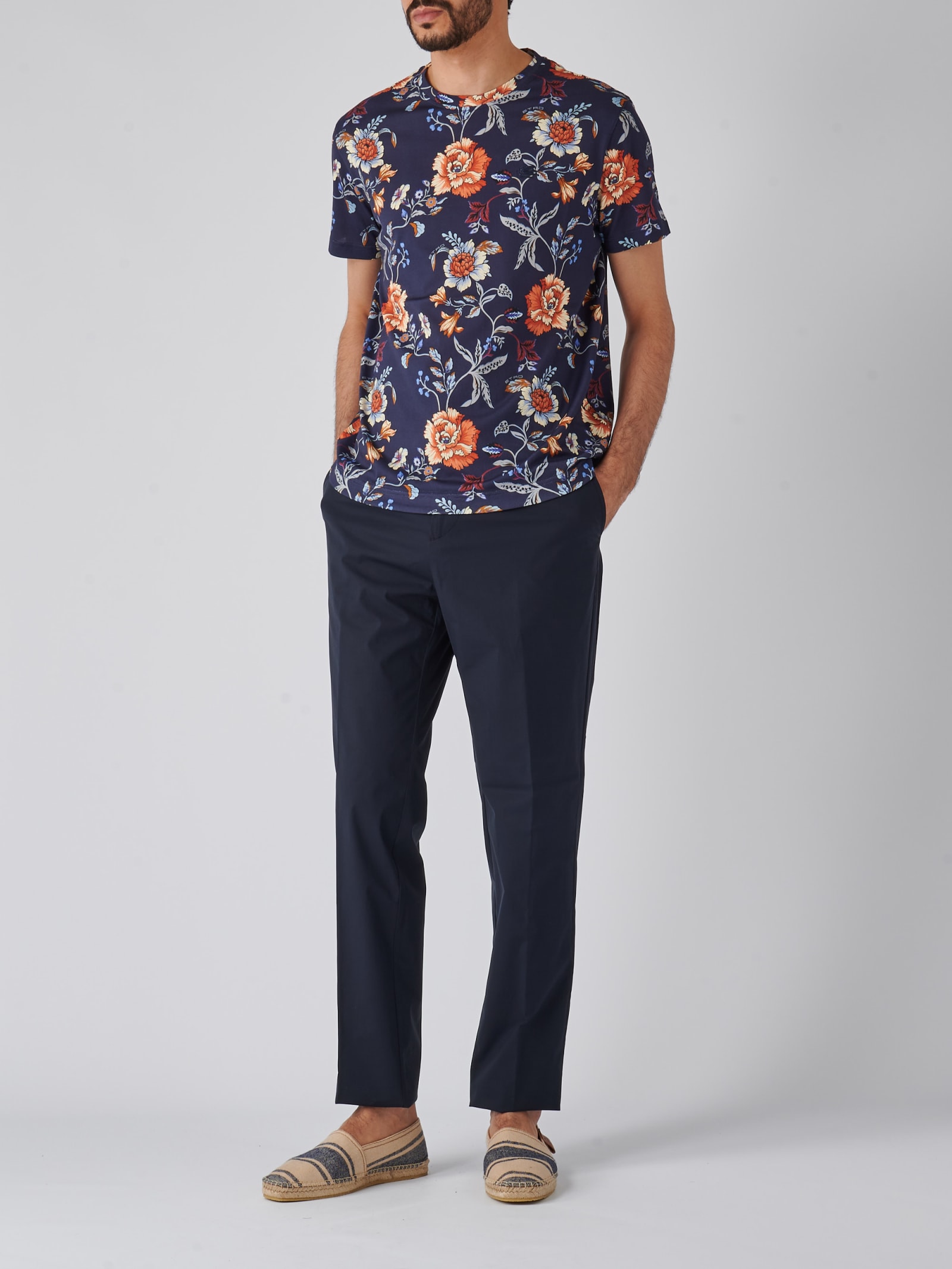 Shop Etro Trouser Jogger Trousers In Navy