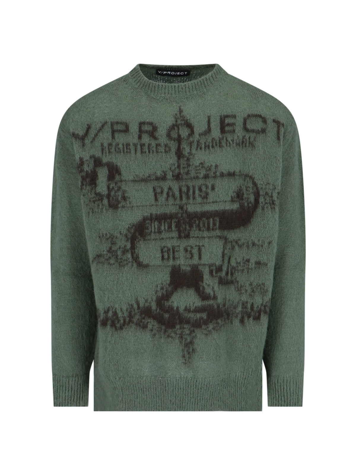 Shop Y/project Logo Sweater In Green