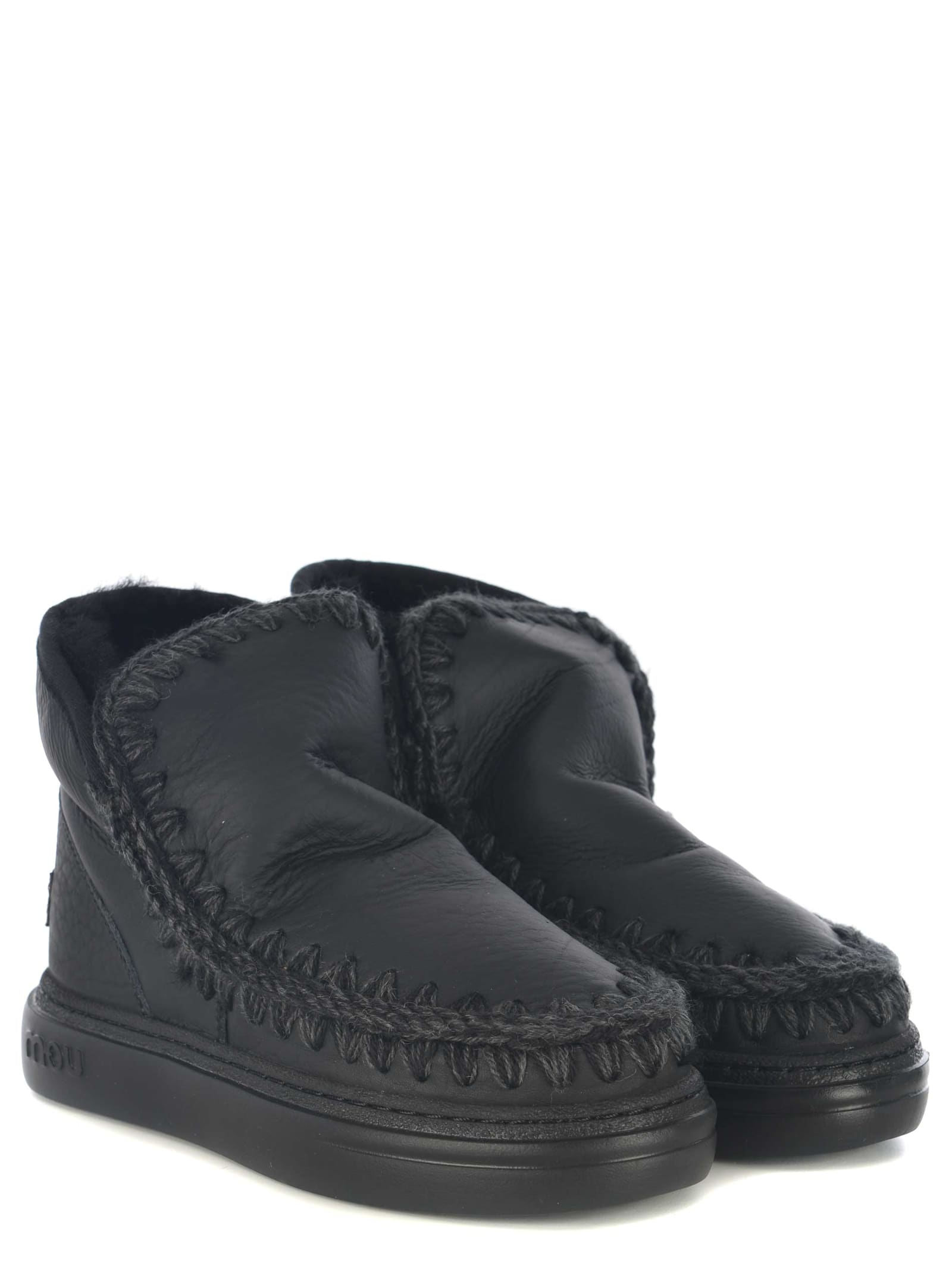 Shop Mou Boots  Eskimo Bold Made Of Genuine Leather In Black