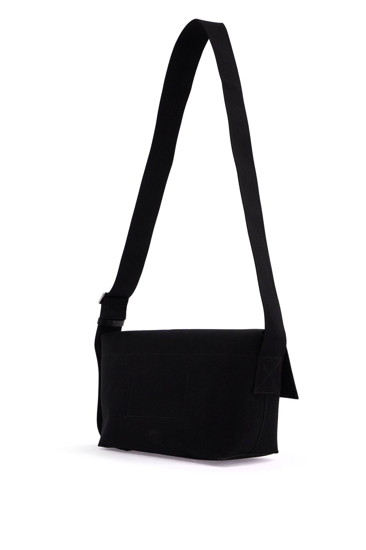 Shop Jil Sander Utility Shoulder Bag In Pitch Black/raw Cotton (black)