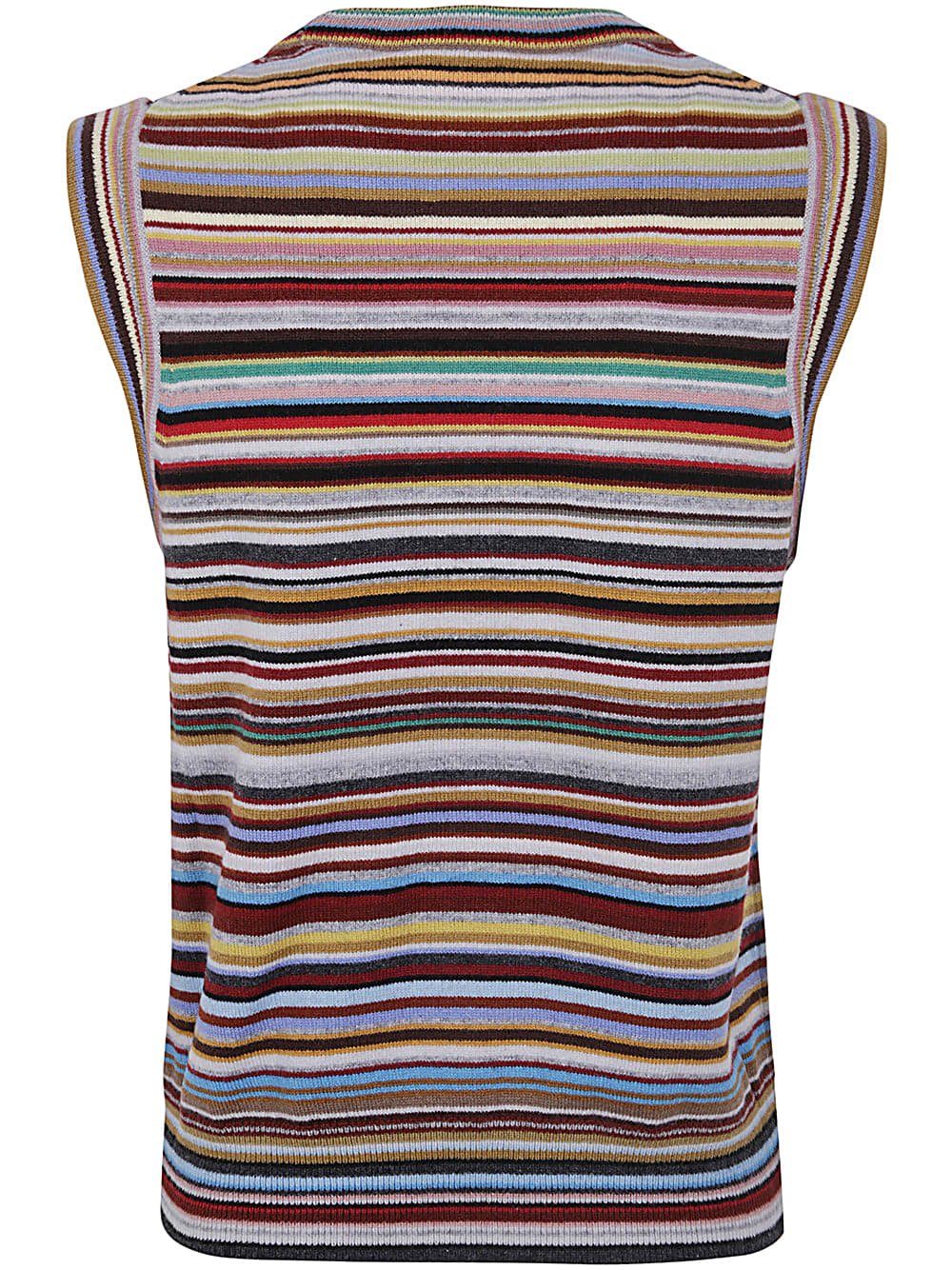 Shop Paul Smith Womens Knitted Vest Crew Neck In Multi