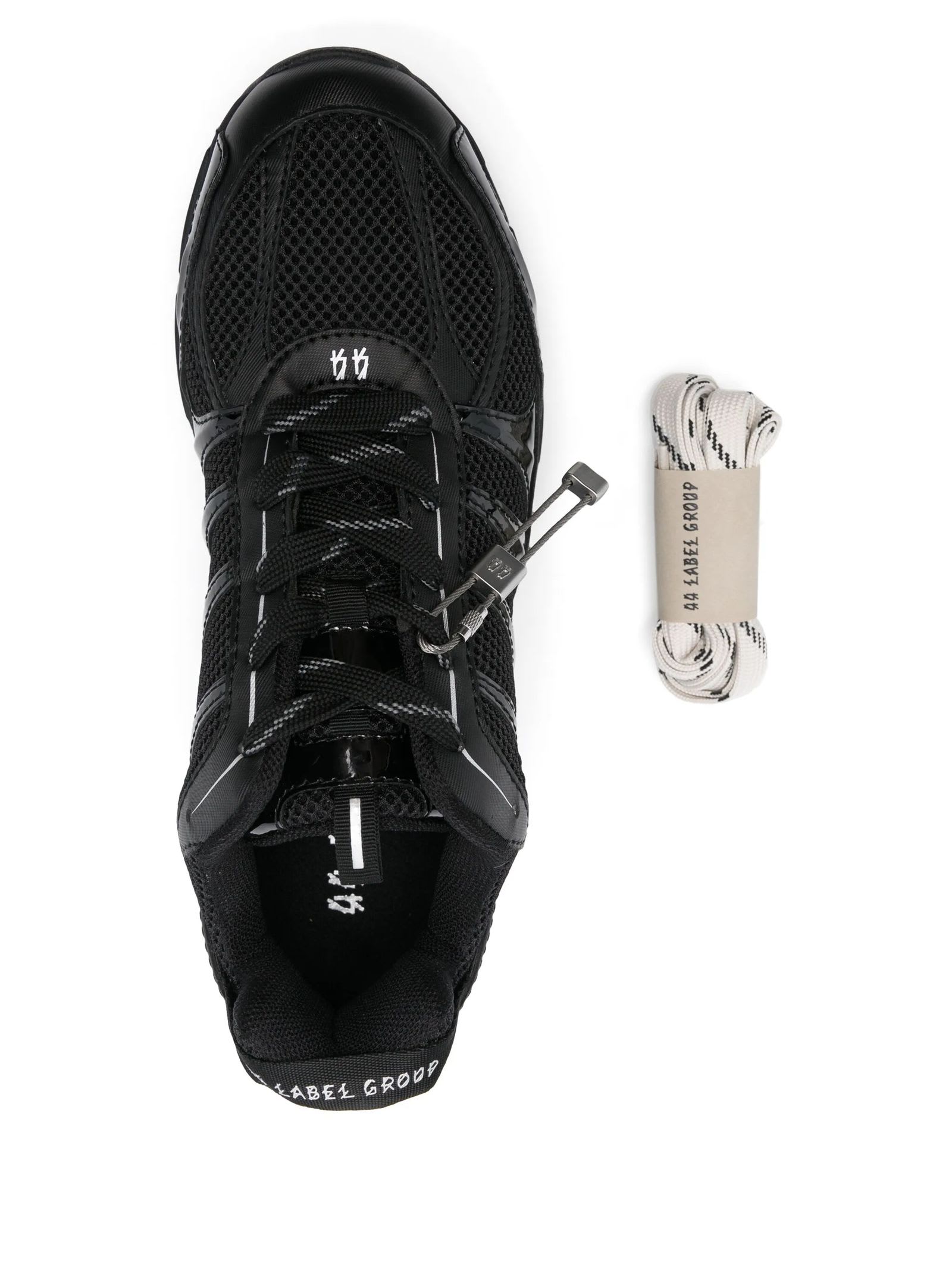 44 Label Group Dragger Sneakers In Black Leather And Fabric In Black