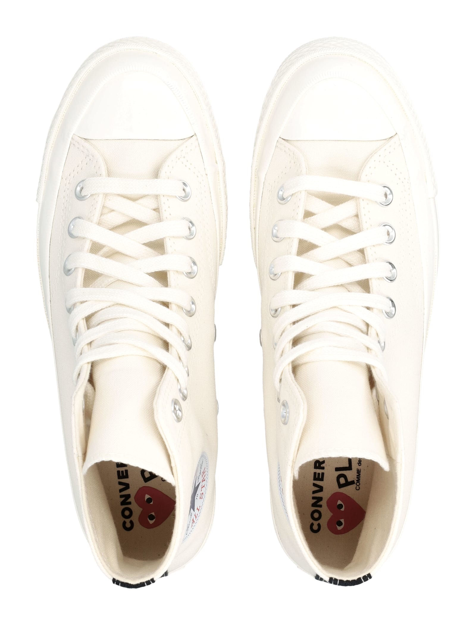 Comme Des Garçons Play X Converse High-top Sneakers With Heart In White