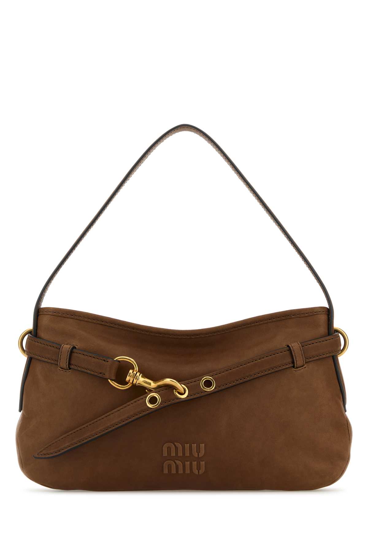 Miu Miu Brown Nappa Leather Avenue Shoulder Bag
