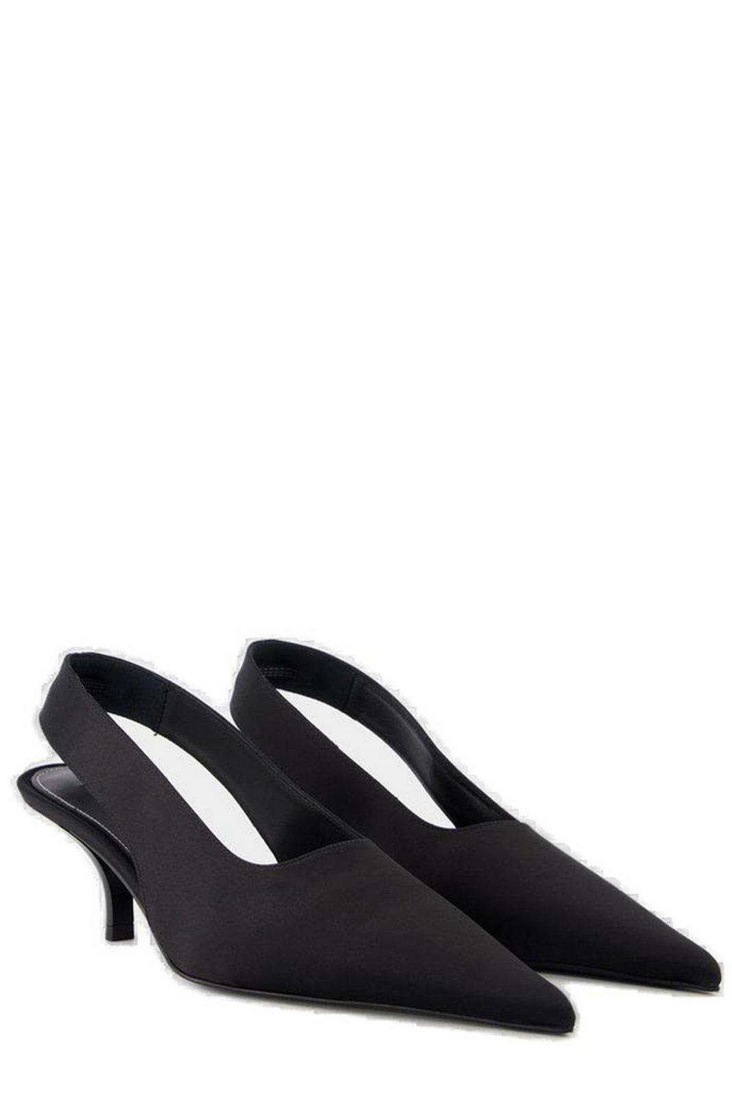 Totême Classic Leather Slingback Heels In Black