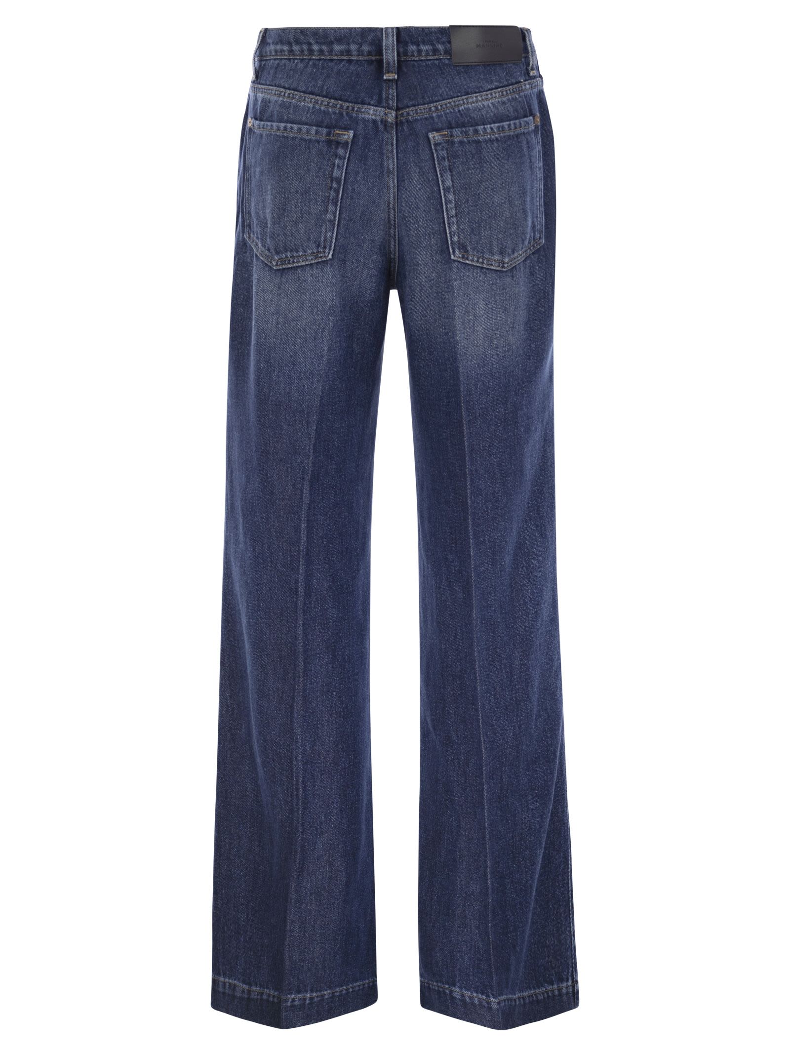 7 For All Mankind Modern Dojo Tailorless - High Waisted Flared Jeans In Dark Denim