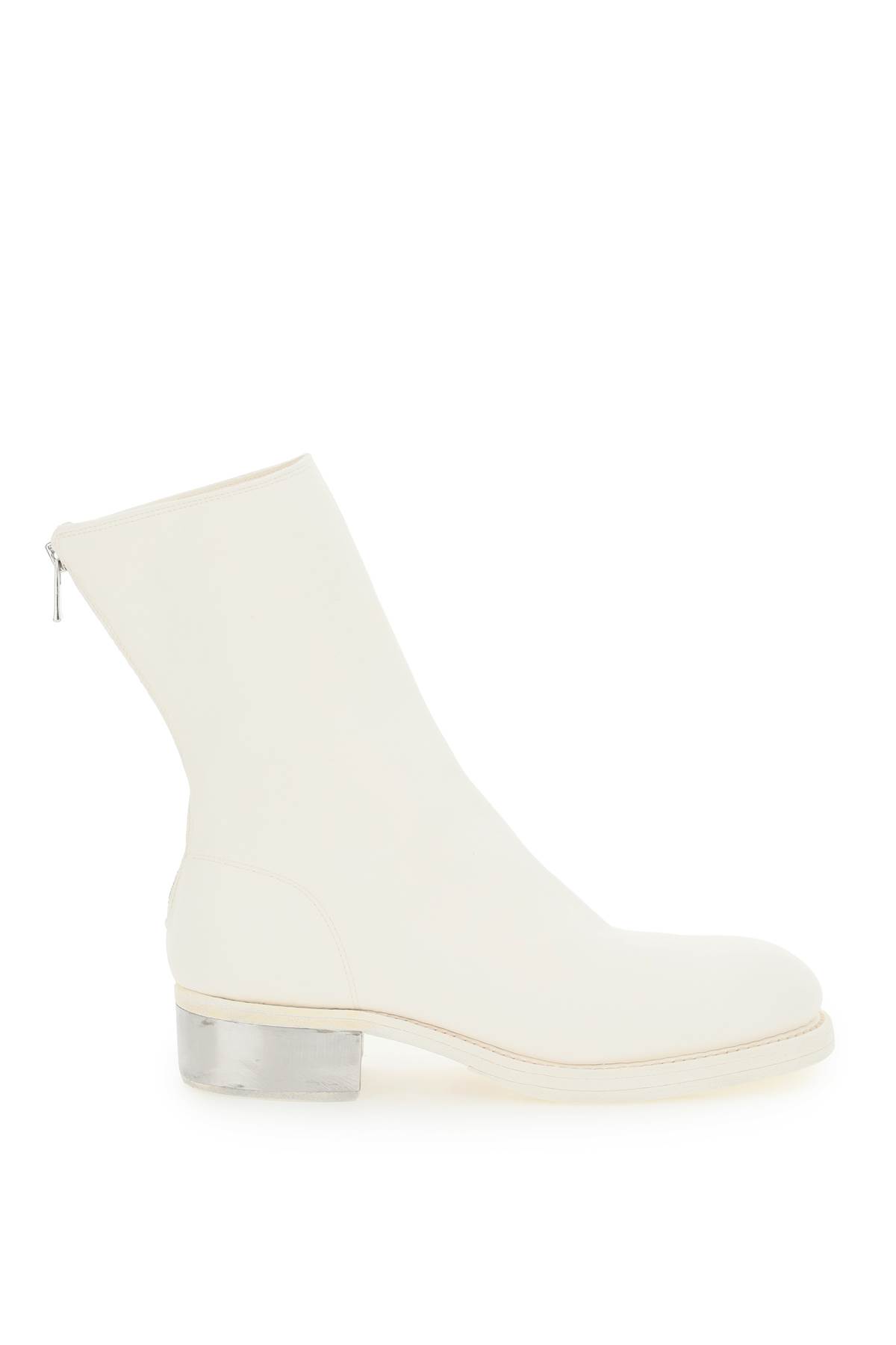 Shop Guidi Leather Ankle Boots In Co00t (white)