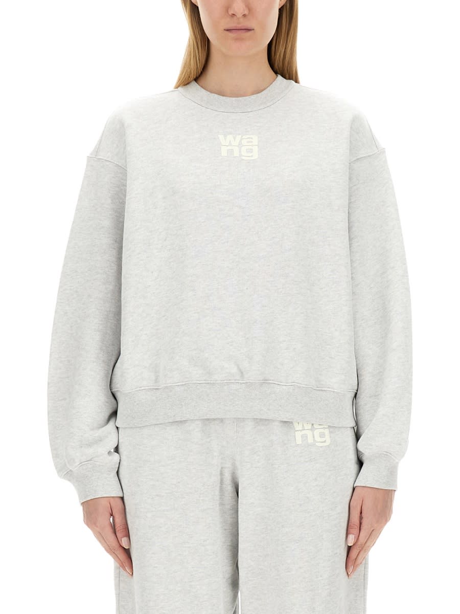 Shop Alexander Wang T Sweatshirt With Logo In Grey