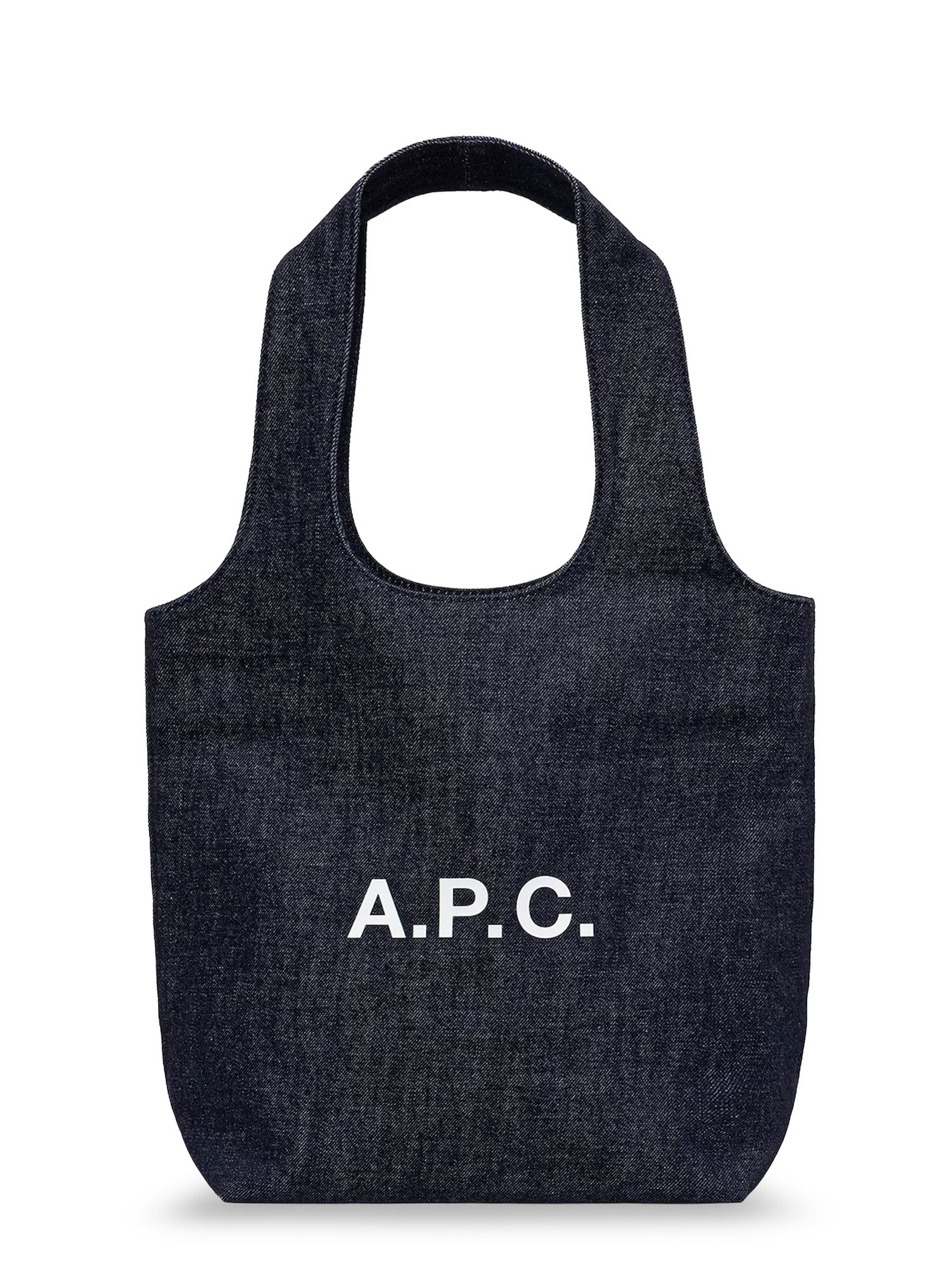 Apc Tote Ninon Small Denim Shopping Bag In Blue