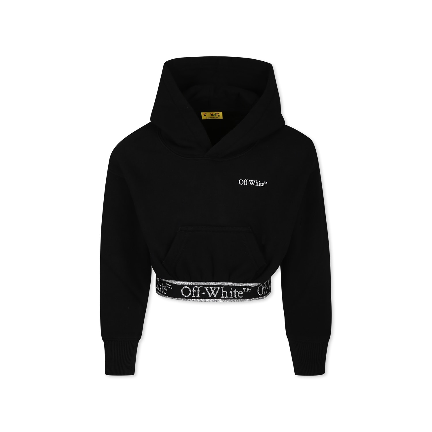 Off-white Black Sweatshirt For Girl With Logo In Black