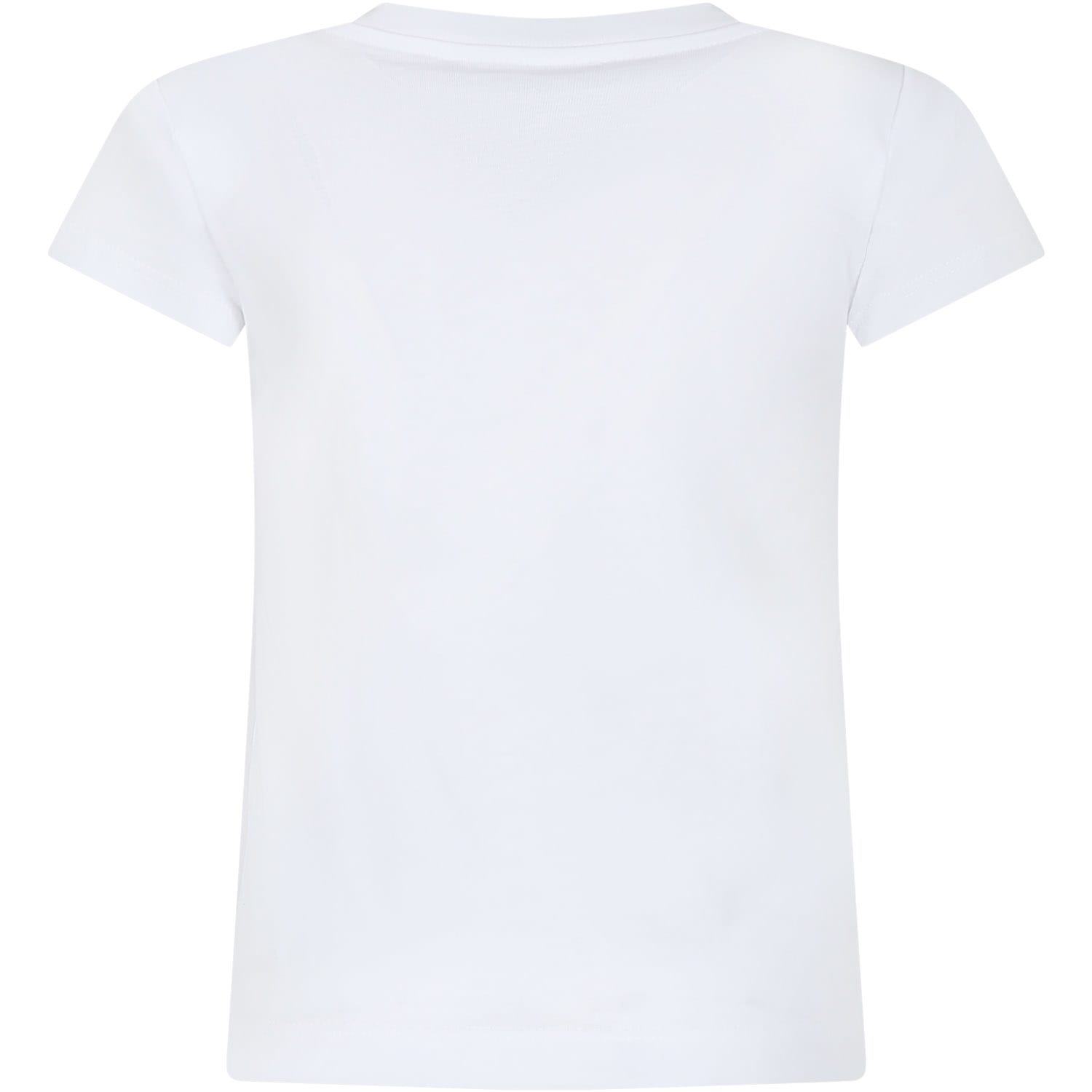 Shop Balmain White T-shirt For Girl With Logo And Strass