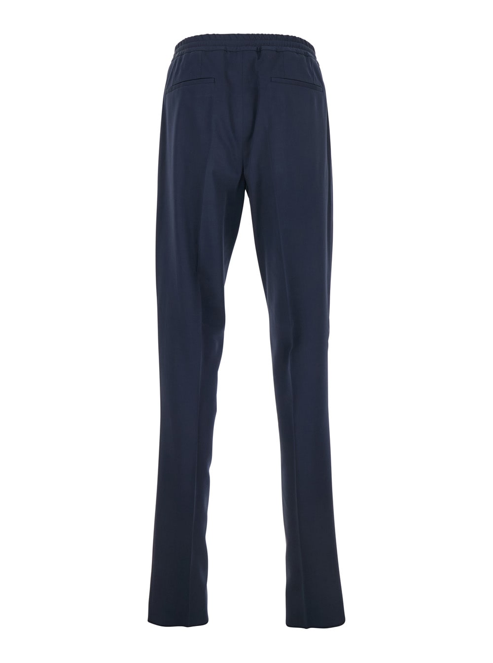Lardini Blue Pants With Elastic Waist And Drawstring In Virgin Wool Man In Blu