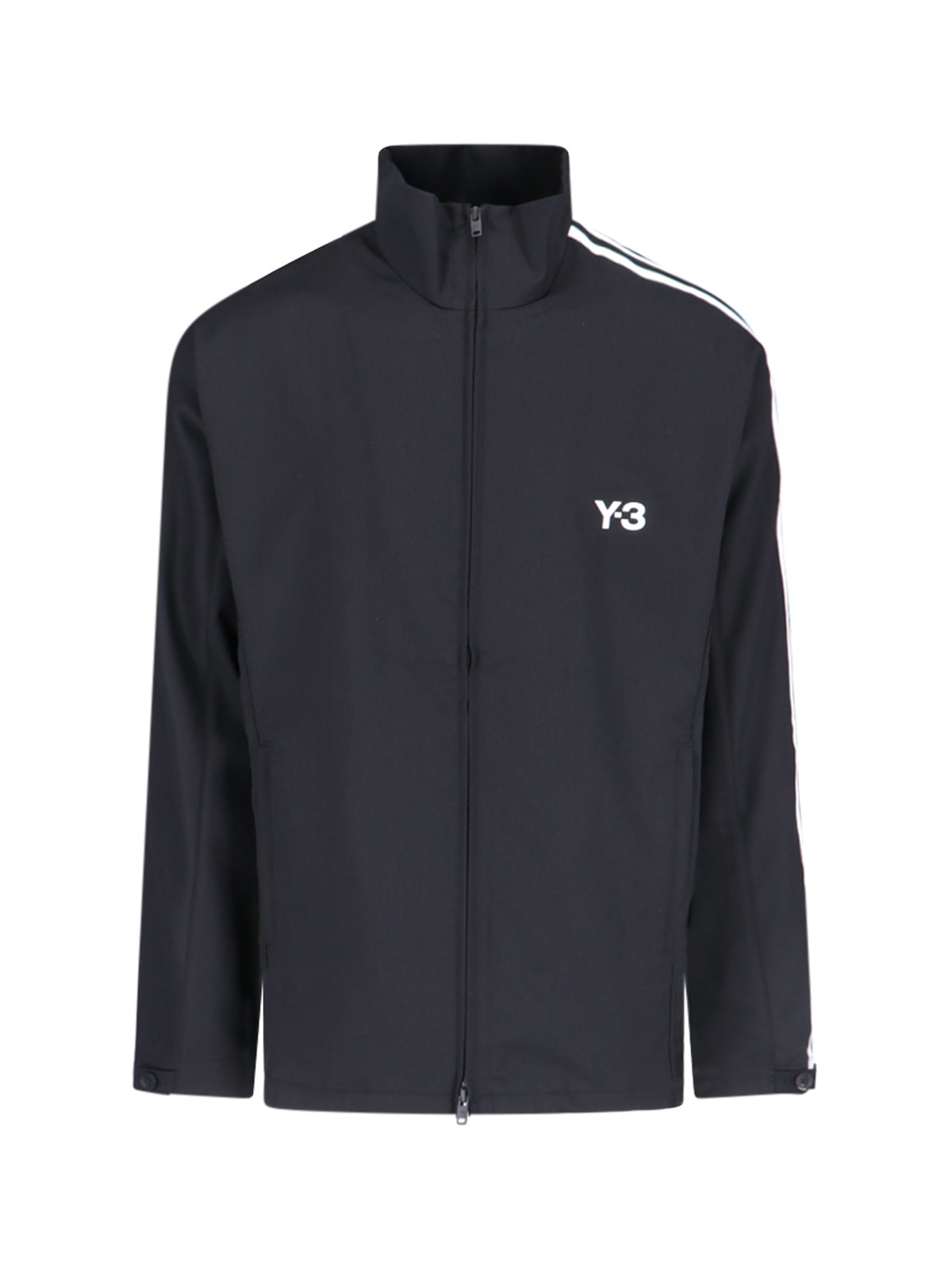 Shop Y-3 Logo Zip Sweatshirt In Black