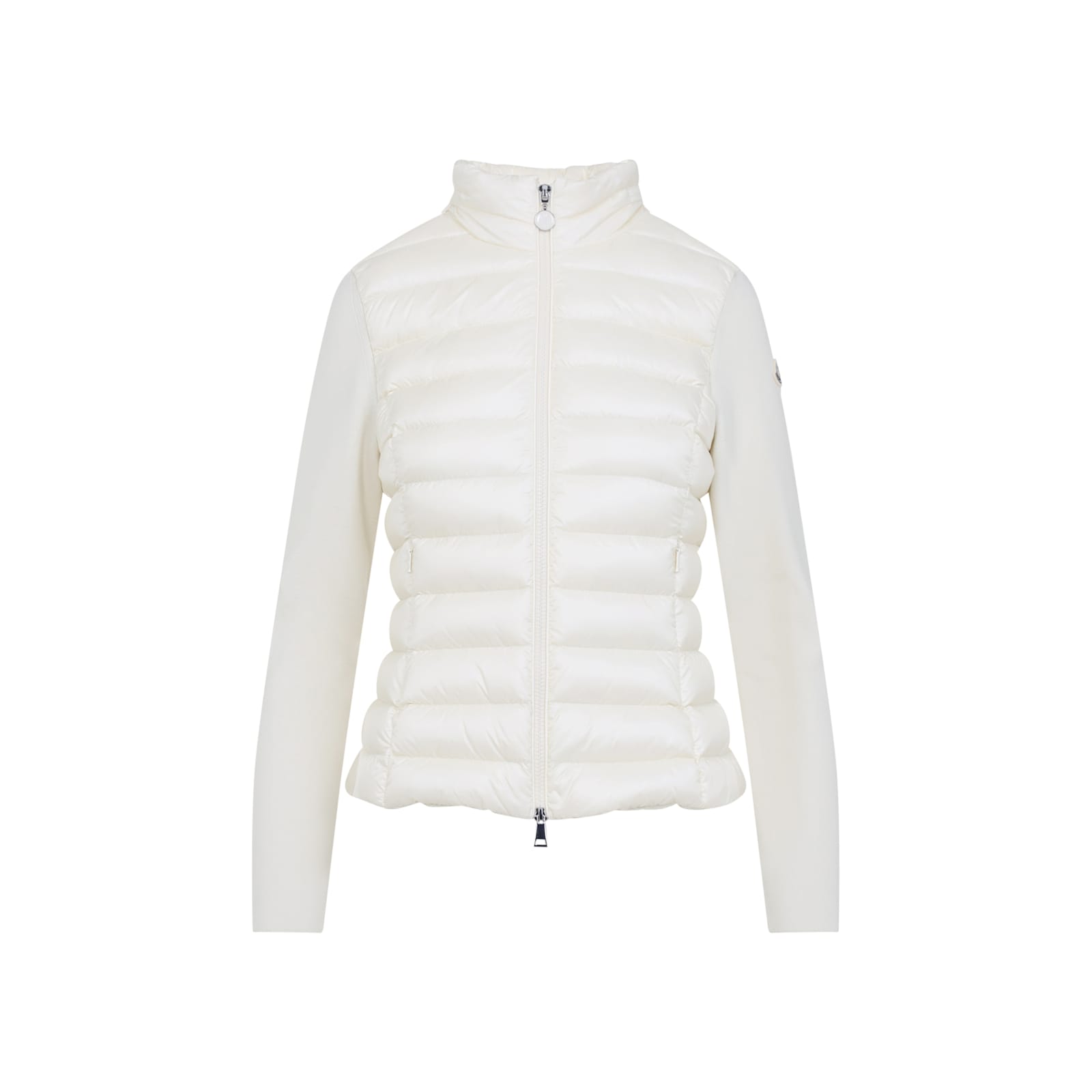 Moncler Quilted Wool Jacket Feather Insert In White