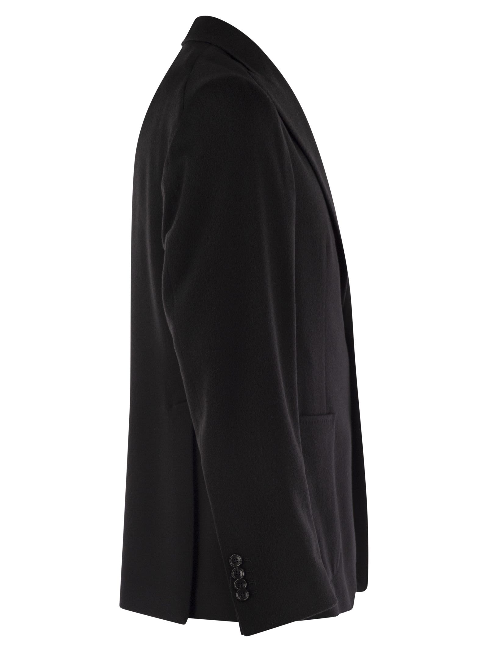 Tagliatore Single-breasted Appliqué-detail Blazer In Black