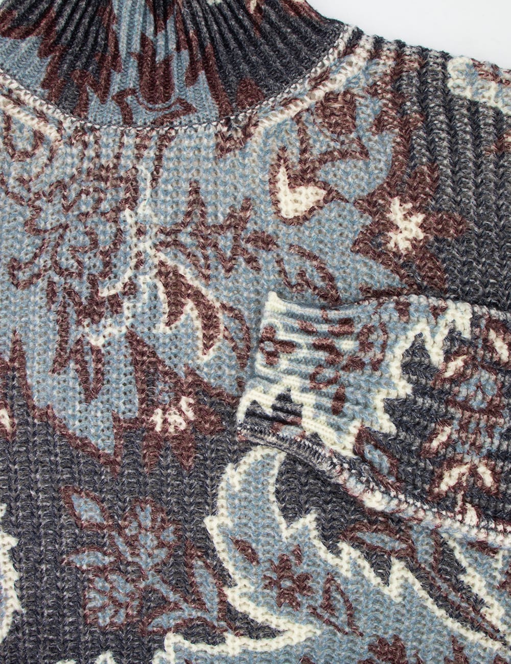 Shop Etro Jumper In Print On Blue Base