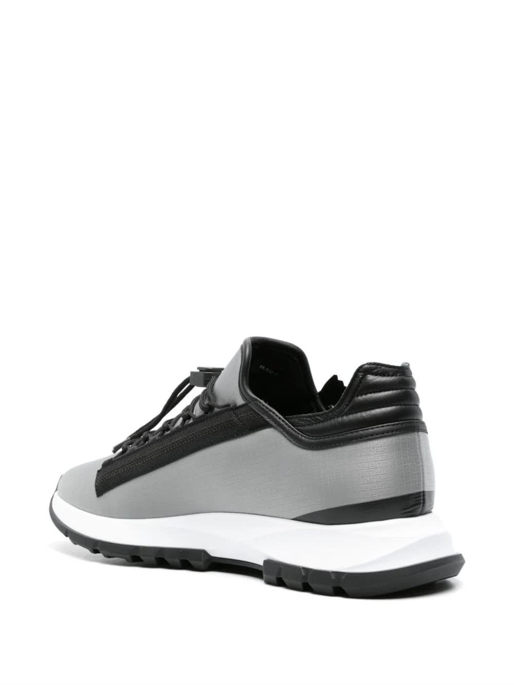 Shop Givenchy Specter Running Sneakers In Black 4g Nylon With Zip In Grey