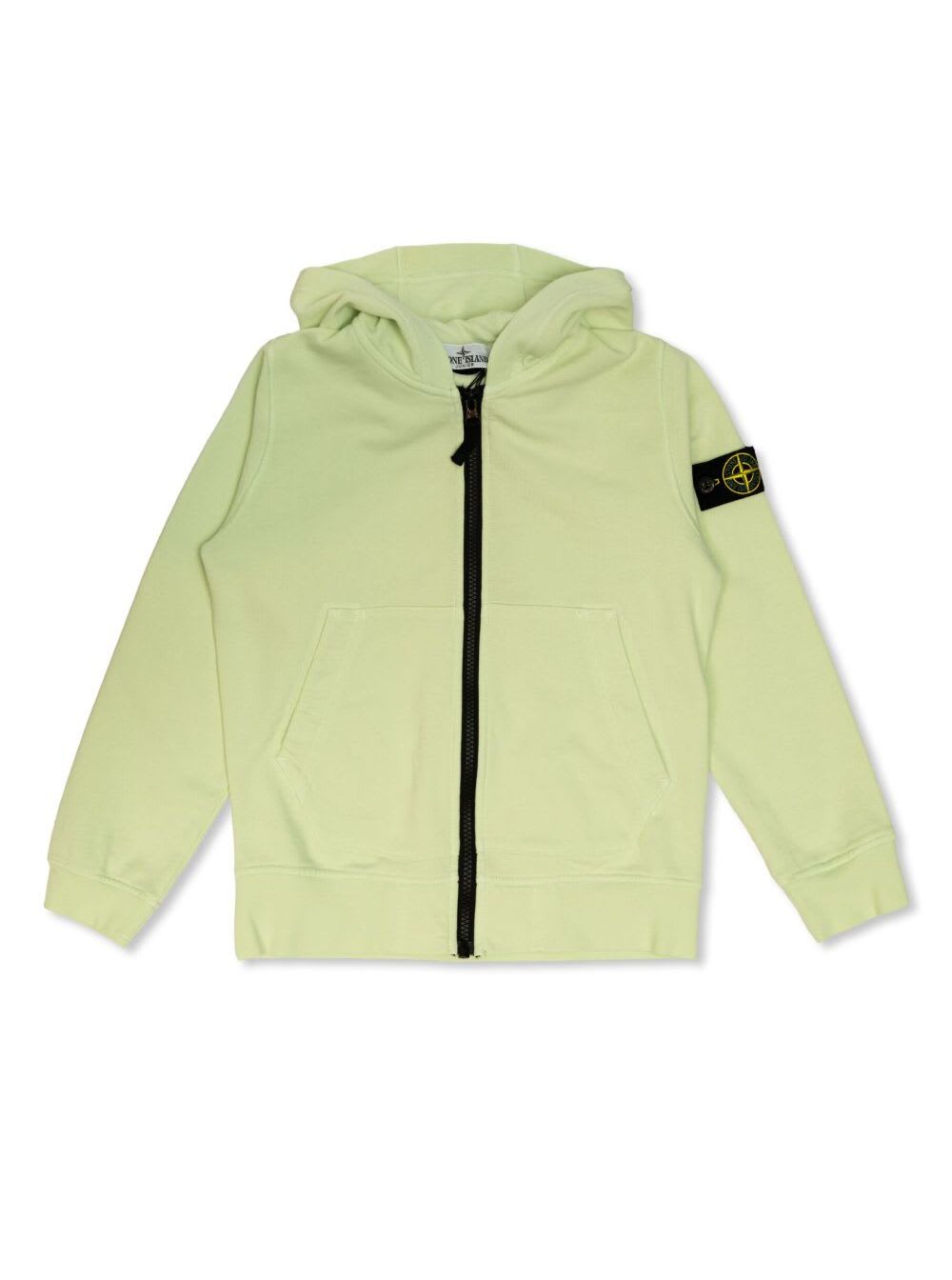 Stone Island Compass-badge Hoodie In Green