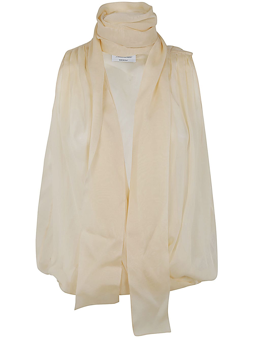 Shop Blumarine 4c091a Blouse With Bow In Cream