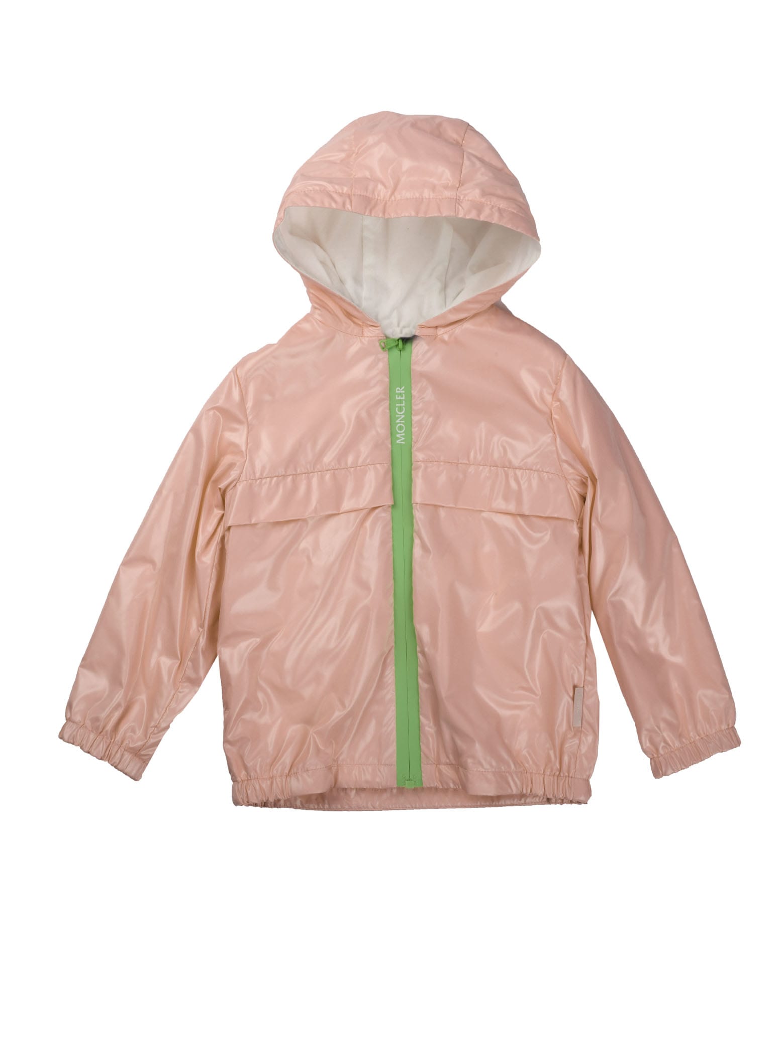 Moncler Babies' Pink Hooded Jacket Plus Green Band