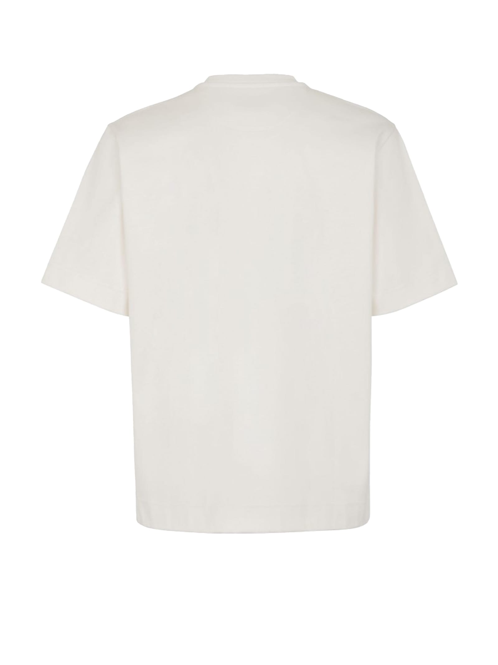 Shop Fendi Beige Cotton T-shirt In Bianco