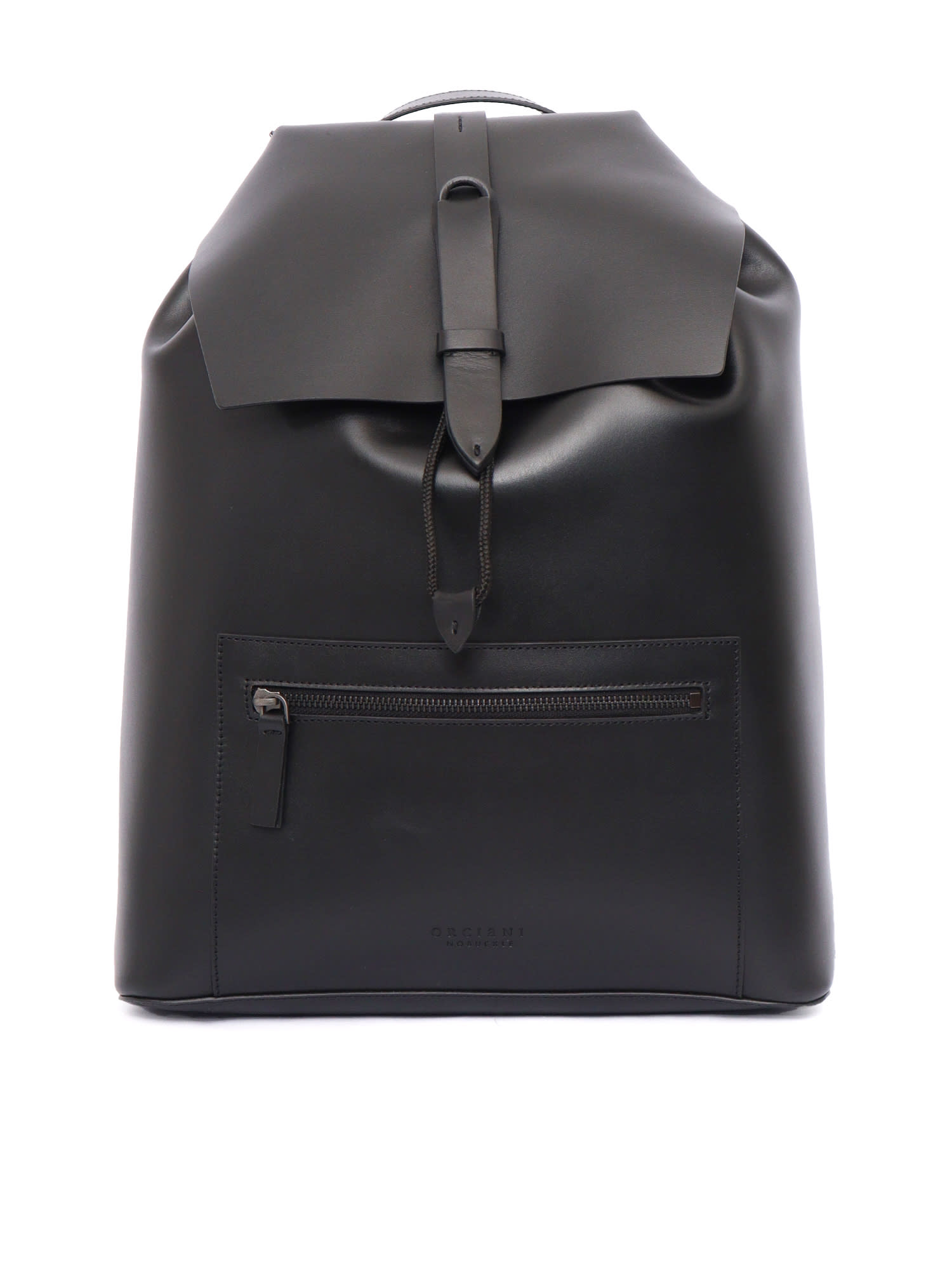 Orciani Alba Leather Backpack In Black
