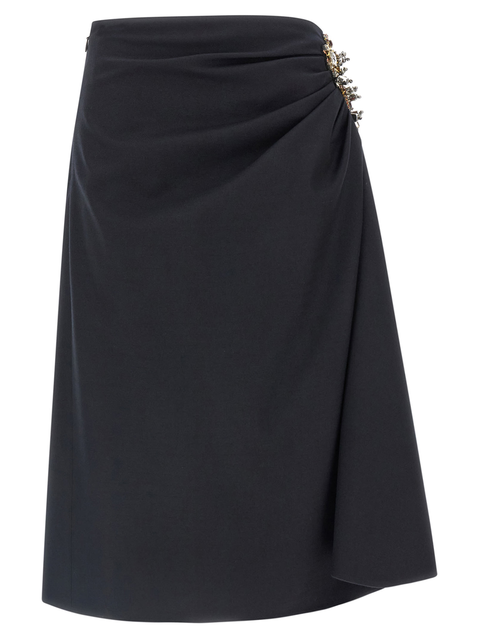 Dries Van Noten Women Sovora Emb 2193 W.w. Skirt Navy In Blue