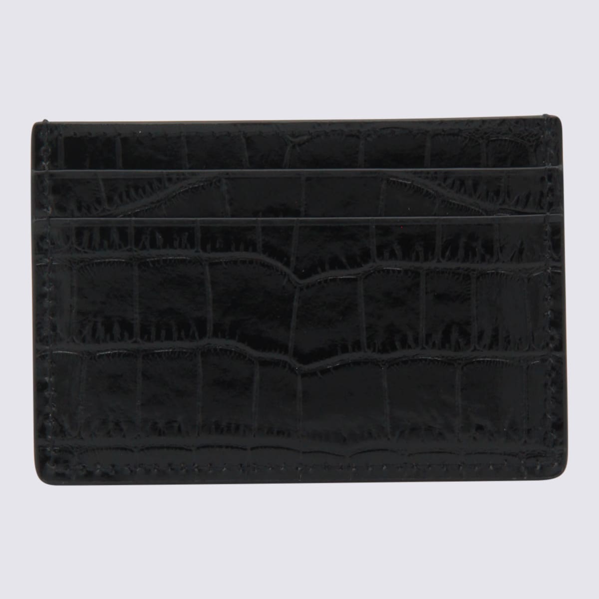 Tom Ford Black Leather Card Holder In Black