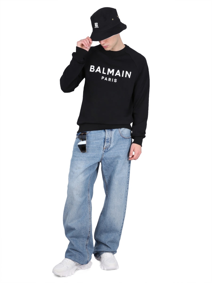 Shop Balmain Sweatshirt With Logo In Black