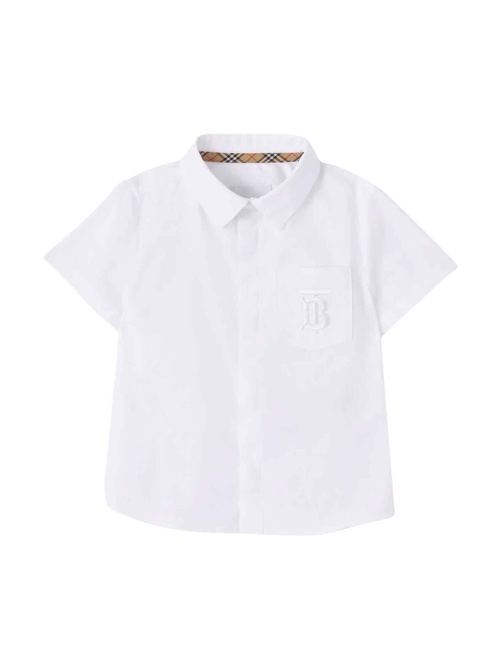 Burberry White Shirt With Short Sleeves