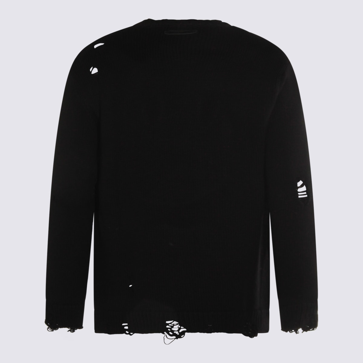 Moschino Oversized Pullover In Carved Wool In Black