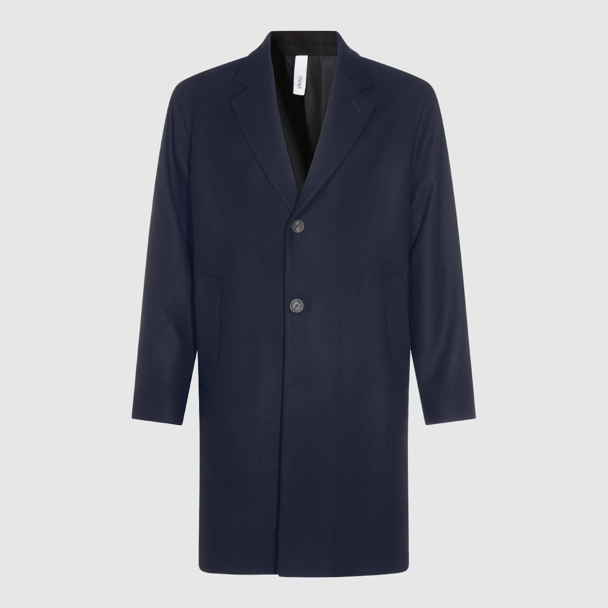 Hevo Navy Wool Coat In Blue