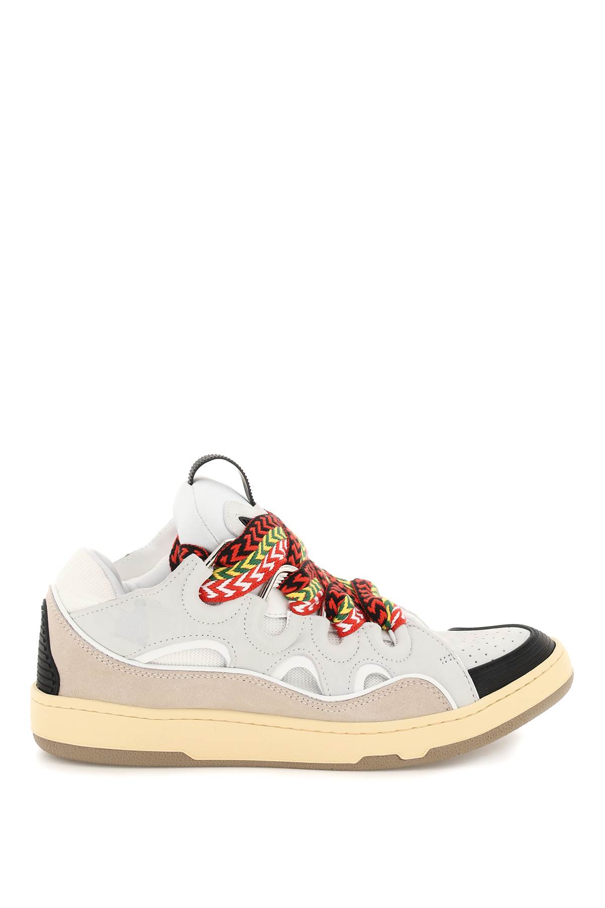 Shop Lanvin Curb Sneakers In Blanc (beige)