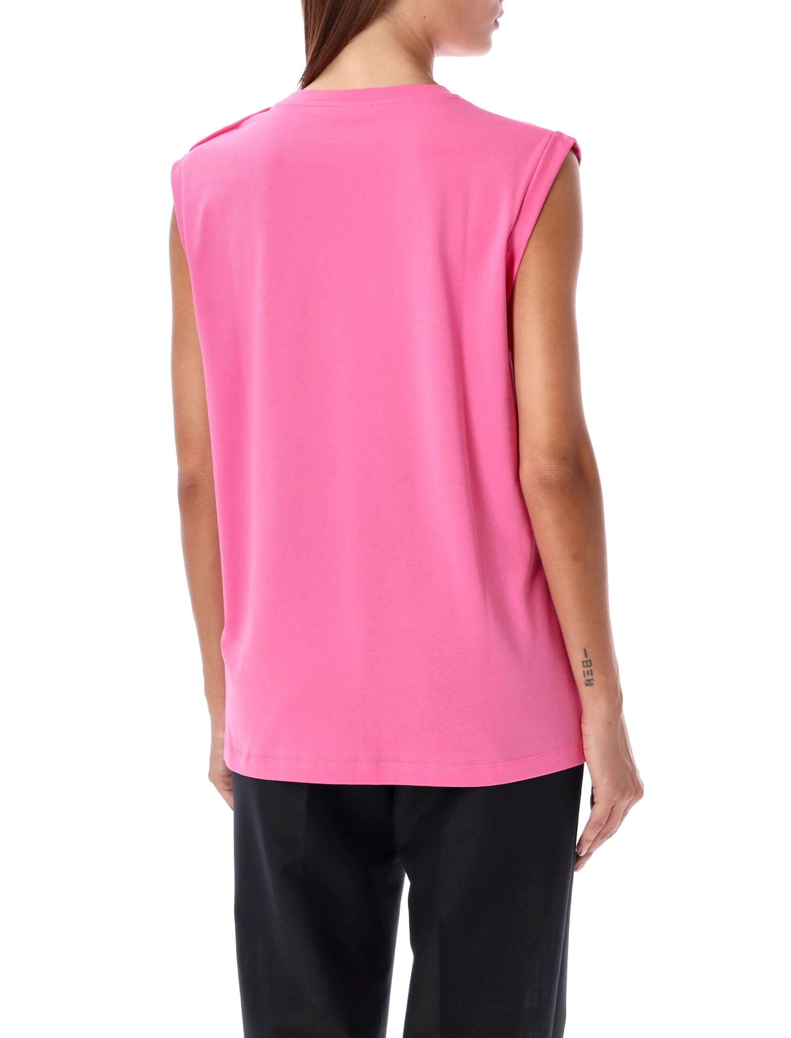 Shop Balmain 3-button Tank Top In Fucsia Rose