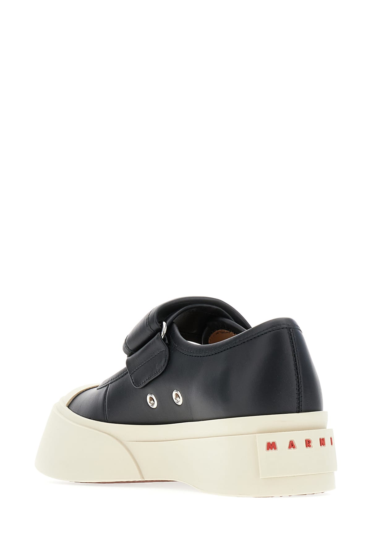 Shop Marni Black Nappa Leather Mary Jane Ballerinas