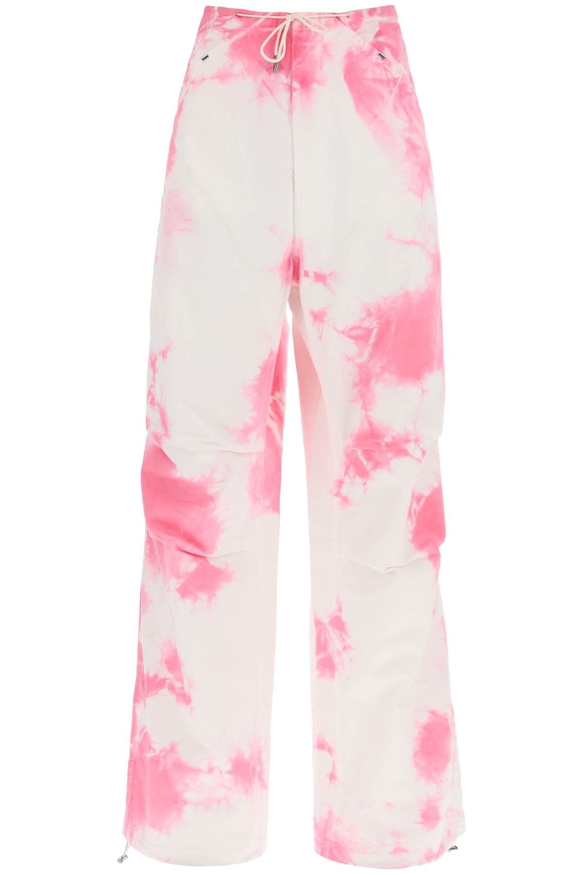 Shop Darkpark Tie-dye Cotton Baggy Pants In Pink White (white)