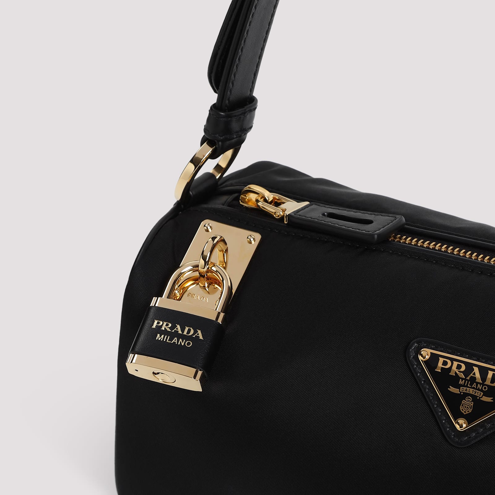 Prada Small Re-nylon Shoulder Bag In Black