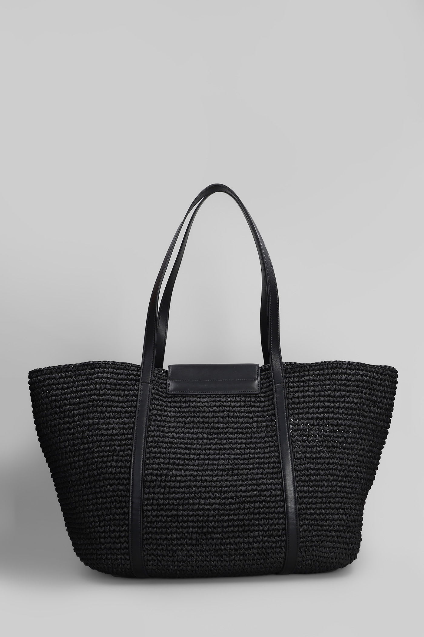 Marni Medium Black Raffia-effect Trunkaroo Beach Bag In Black