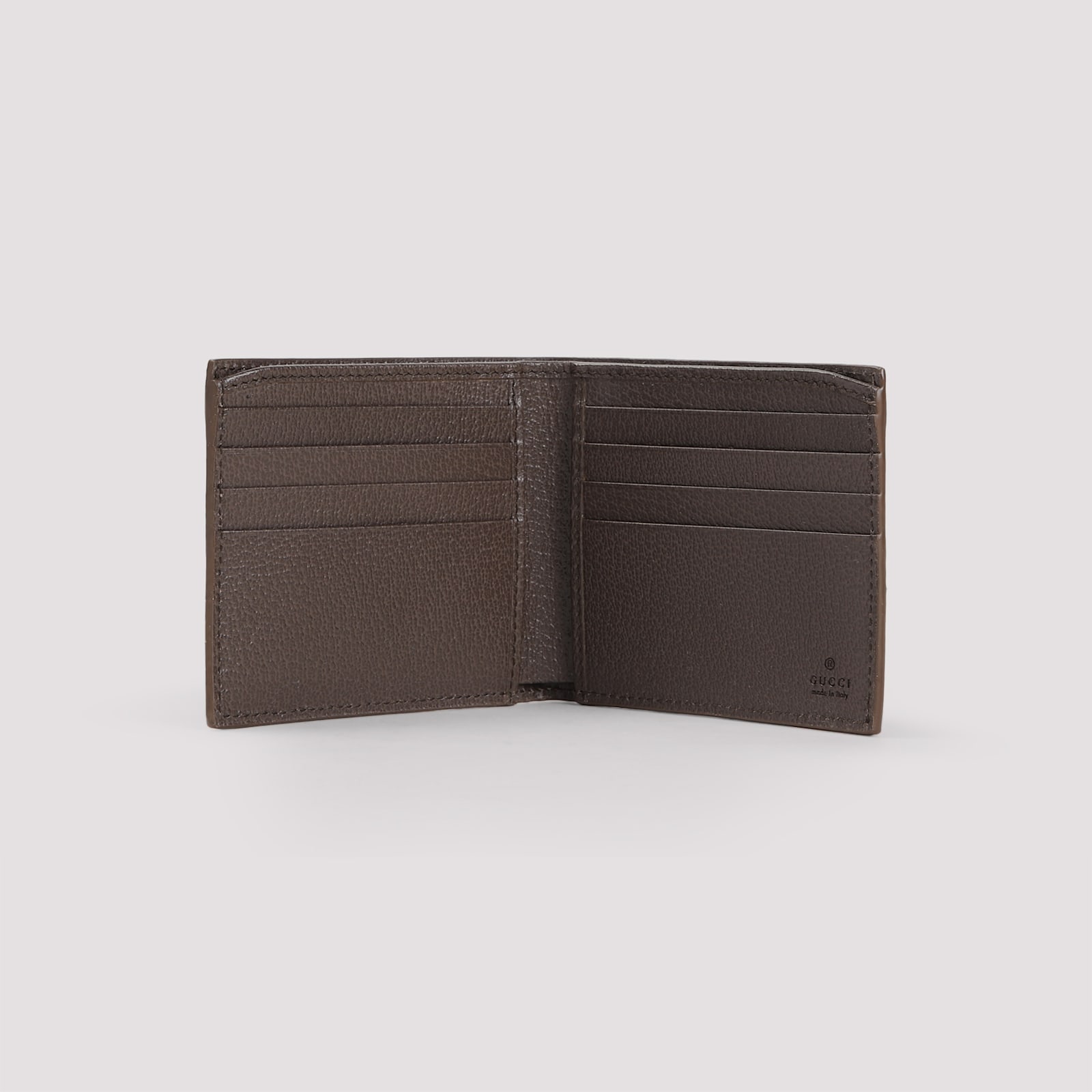 Gucci Gg Supreme Textile Wallet In Brown