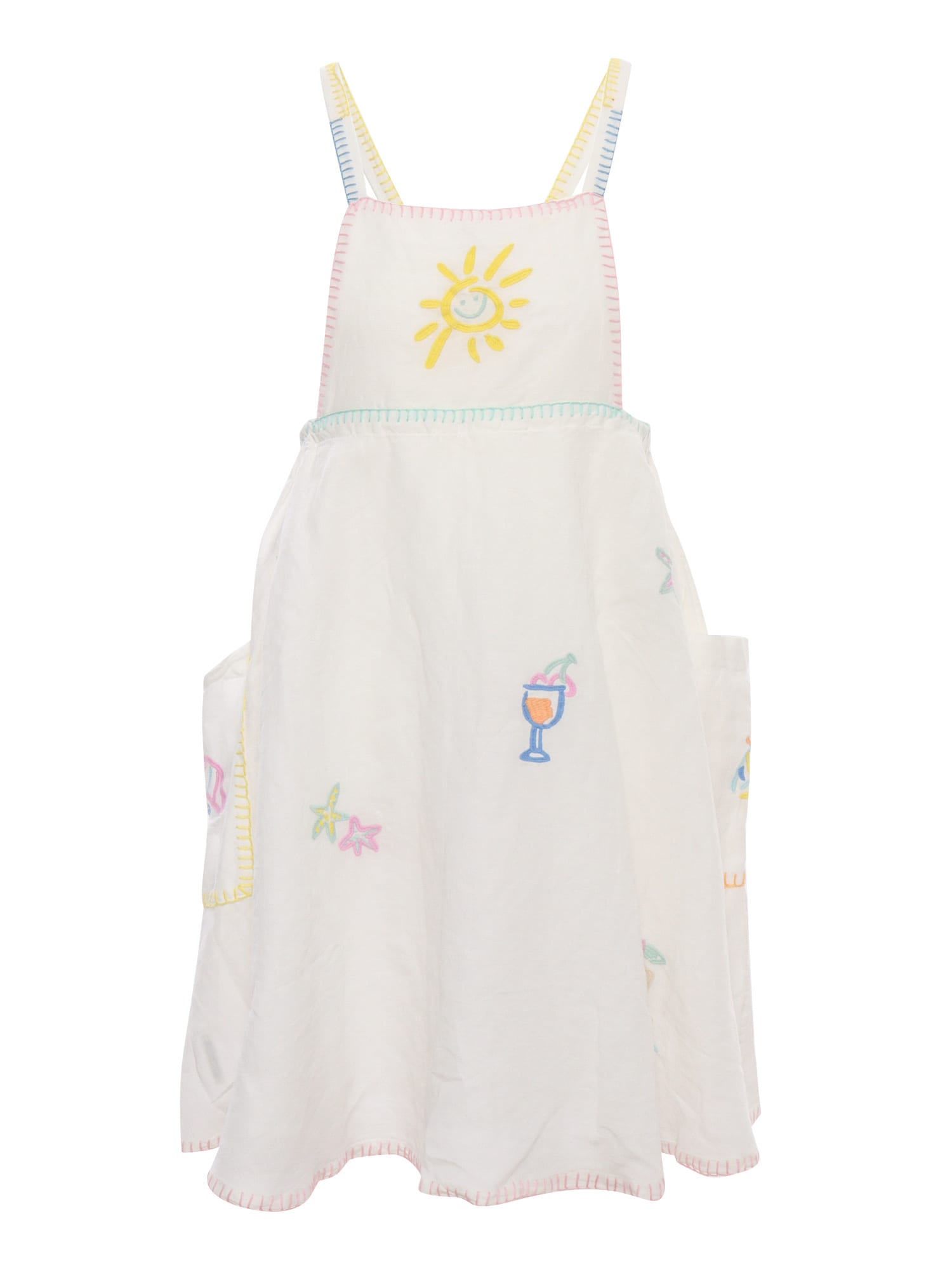 Stella Mccartney Kids' White Dress With Embroidery