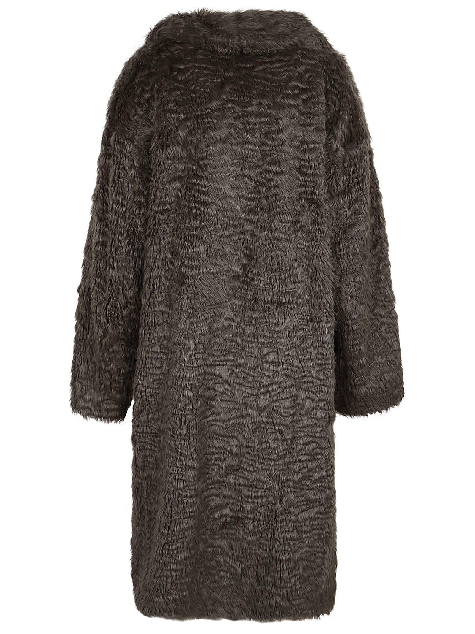 Shop Stand Studio Nicole Coat Faux Fur Rich Alpaca In Smoke Grey